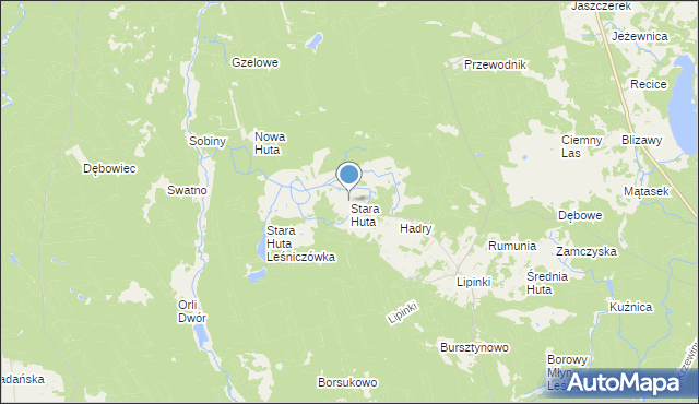 mapa Stara Huta, Stara Huta gmina Warlubie na mapie Targeo